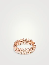 Plume De Paon 18K Rose Gold Wedding Band With Diamonds