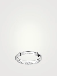 Facette Platinum Wedding Band With Diamonds