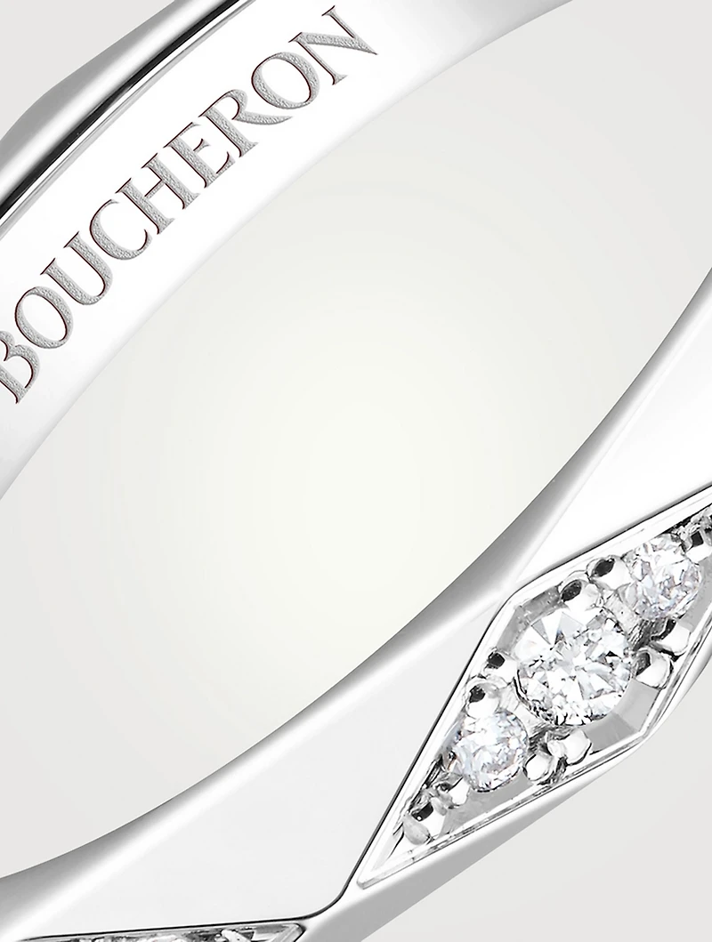 Facette Platinum Wedding Band With Diamonds