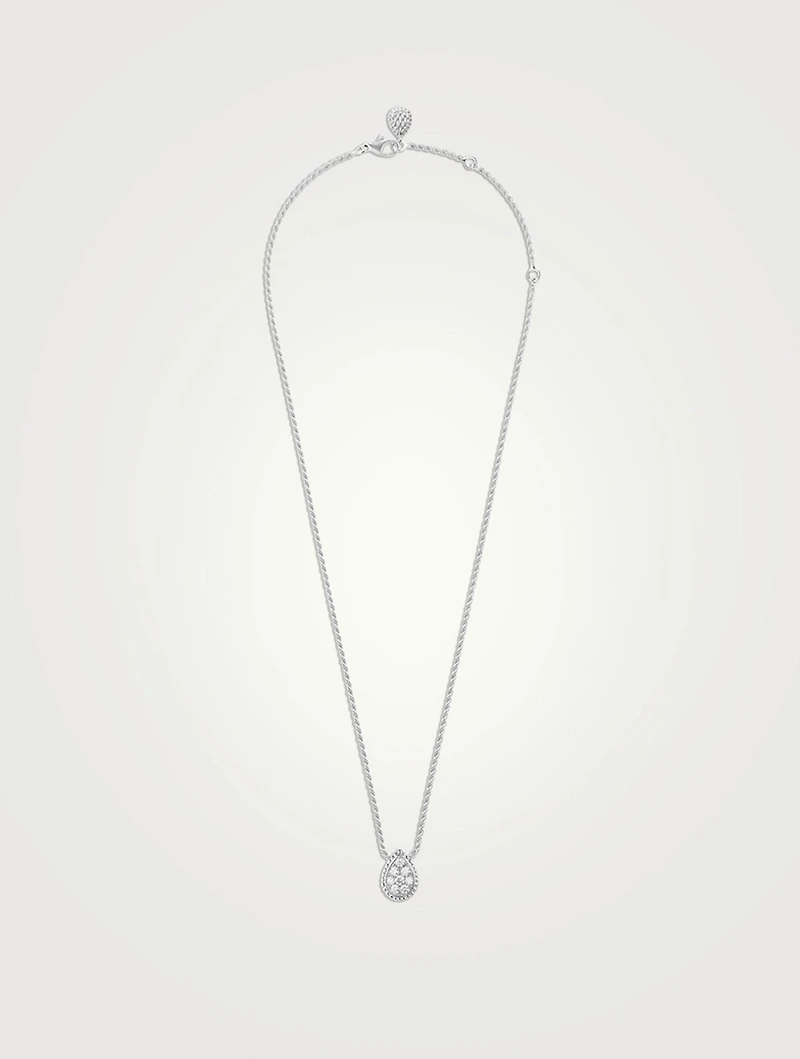 S Motif Serpent Bohème 18K White Gold Pendant Necklace With Diamonds