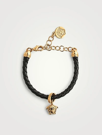 Medusa Braided Leather Bracelet