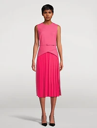 Belted Stretch-Wool Midi Dress