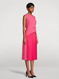 Belted Stretch-Wool Midi Dress