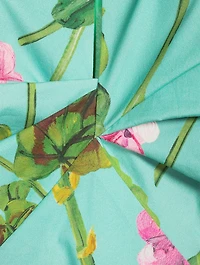 Cotton Poplin Midi Dress Geranium Print