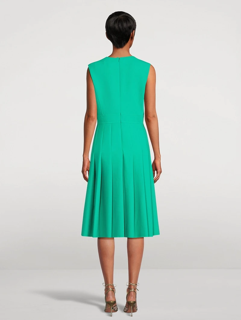 Stretch Wool Crepe Midi Dress