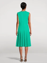 Stretch Wool Crepe Midi Dress