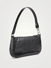 Rachel Croco Embossed Leather Shoulder Bag