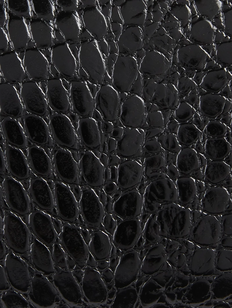 Rachel Croco Embossed Leather Shoulder Bag