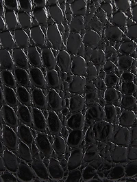 Rachel Croco Embossed Leather Shoulder Bag