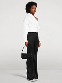 Rachel Croco Embossed Leather Shoulder Bag