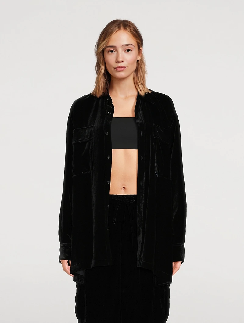 Oversized Velvet Shirt