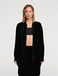 Oversized Velvet Shirt