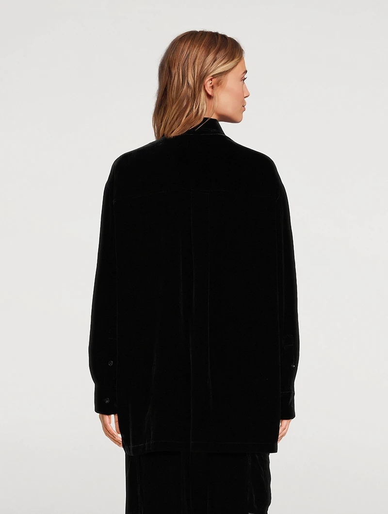 Oversized Velvet Shirt