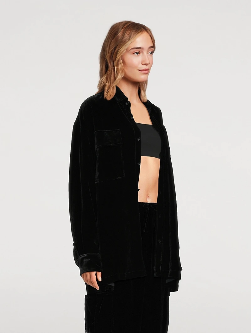 Oversized Velvet Shirt