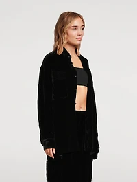 Oversized Velvet Shirt