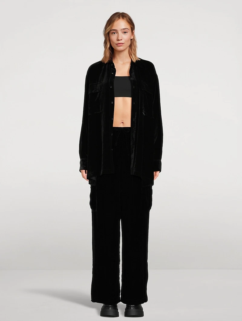Oversized Velvet Shirt