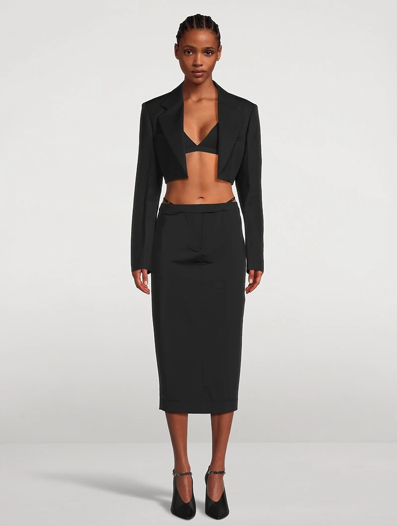 Pencil Skirt With Lingerie Straps