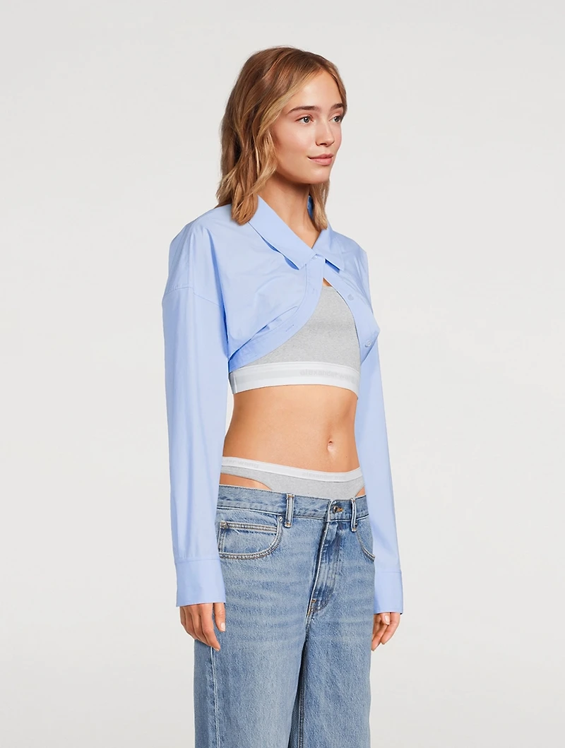 Poplin Bolero Layered Crop Top