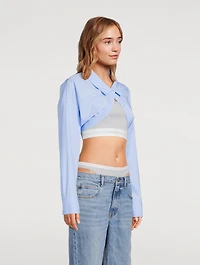 Poplin Bolero Layered Crop Top