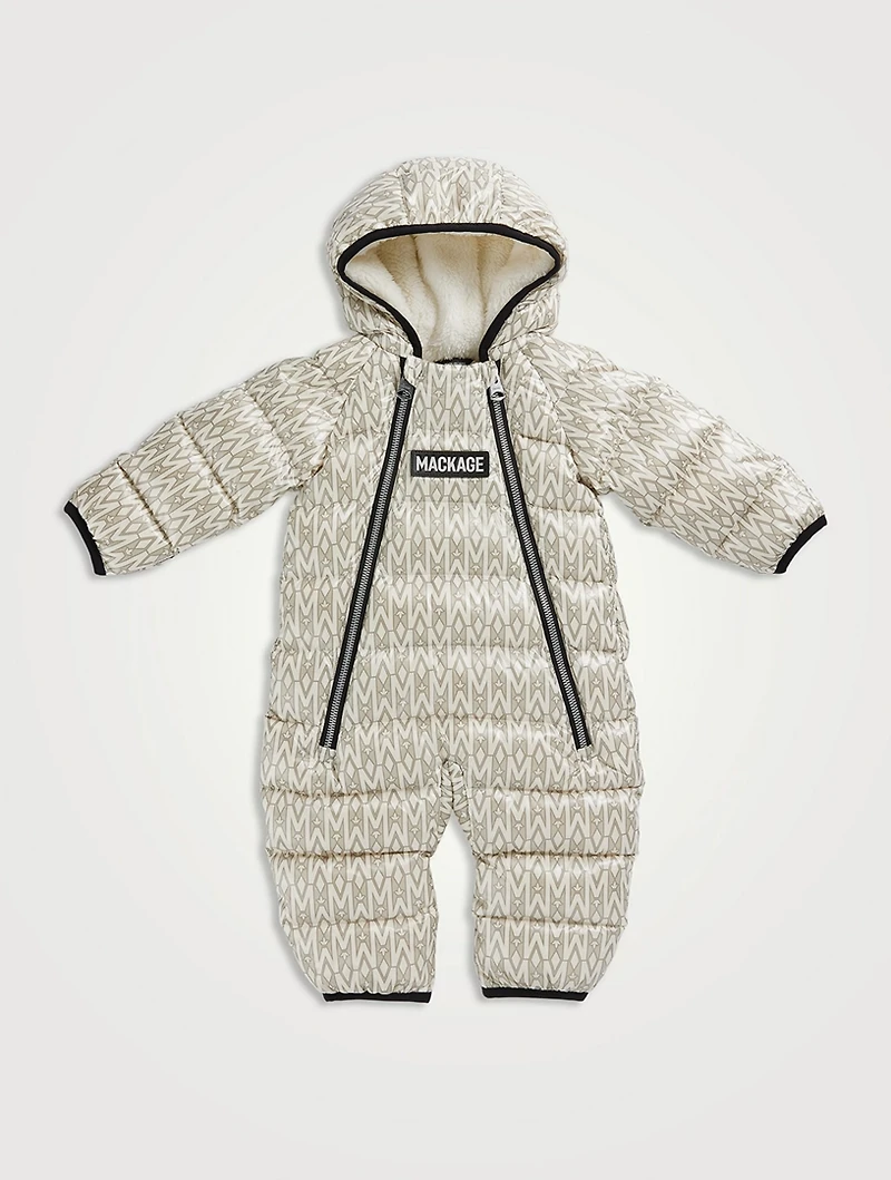 Baby Bambi Monogram Down Snowsuit