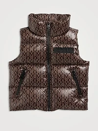 Baby Charlee Light Down Puffer Vest Monogram Print