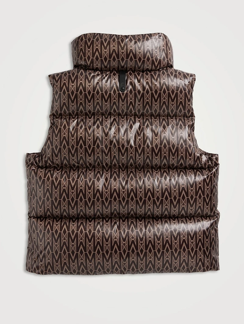 Baby Charlee Light Down Puffer Vest Monogram Print