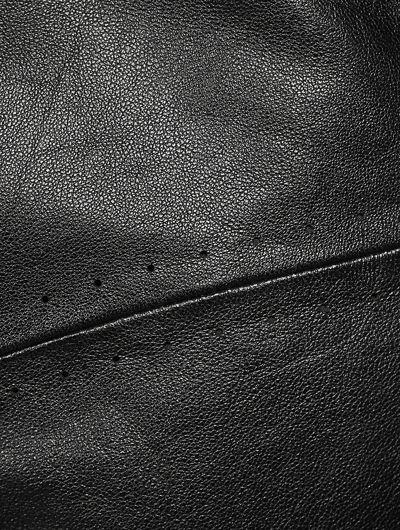 Leather Slash Mini Skirt