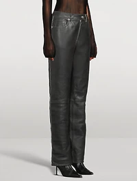 Straight-Leg Leather Trousers