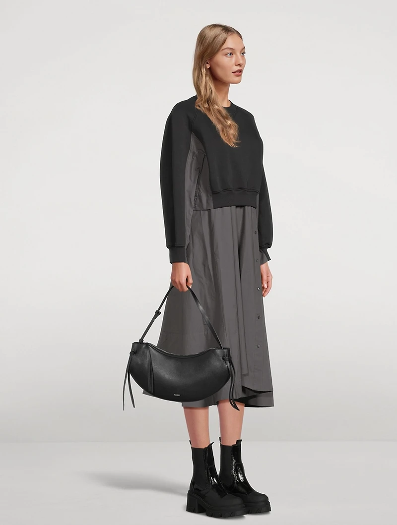 Large Fortune Cookie Leather Shoulder Bag