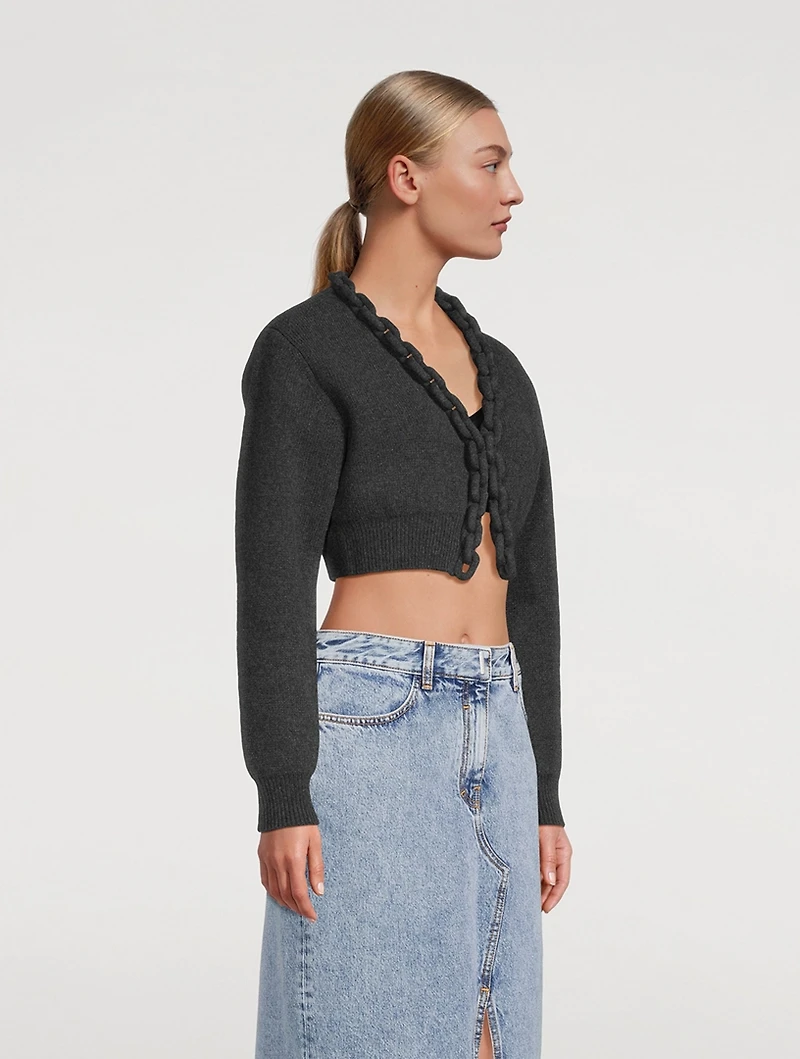 Bike Chain Detail Cropped Cardigan