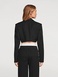 Cropped Wool Tuxedo Blazer