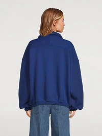 Glitter-Logo Half-Zip Polo Sweatshirt