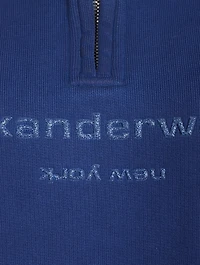 Glitter-Logo Half-Zip Polo Sweatshirt