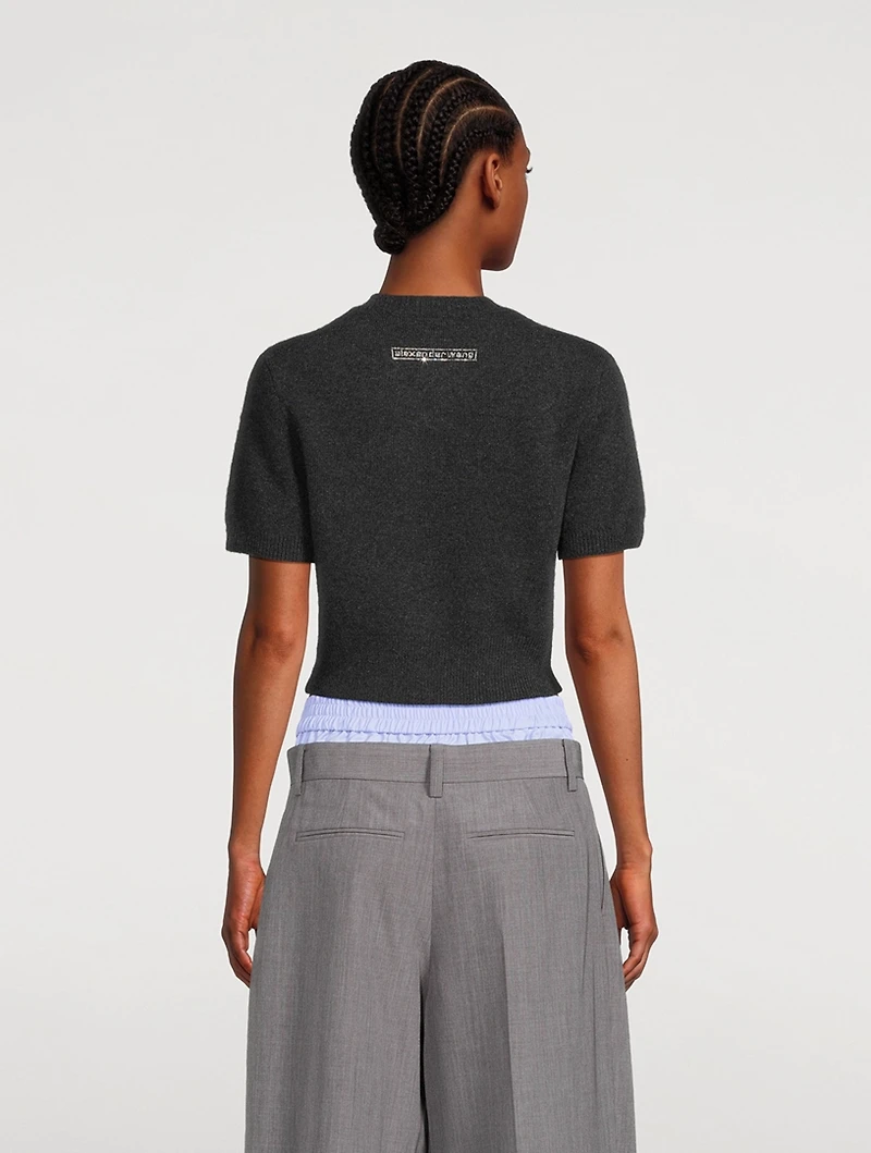 Crystal Beiress Cropped Sweater