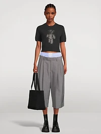 Crystal Beiress Cropped Sweater