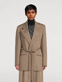 Tie-Waist Wool Blazer
