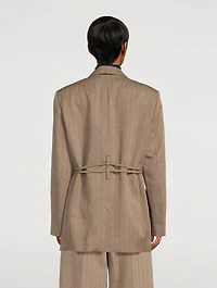 Tie-Waist Wool Blazer