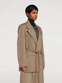 Tie-Waist Wool Blazer