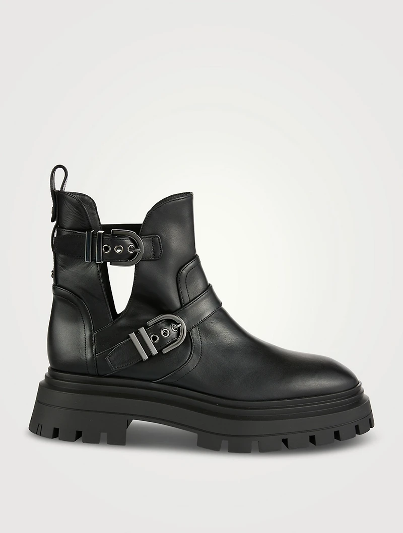 Maverick Cut-Out Leather Combat Boots