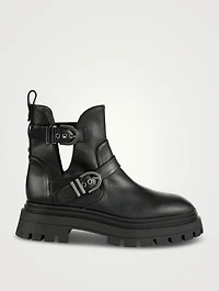 Maverick Cut-Out Leather Combat Boots