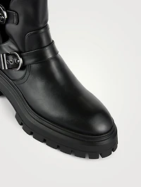 Maverick Cut-Out Leather Combat Boots