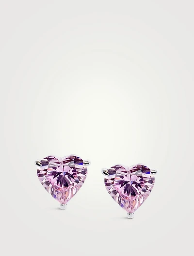 Camden 9K White Gold Heart Stud Earrings
