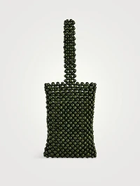 Mini Leda Beaded Tote Bag