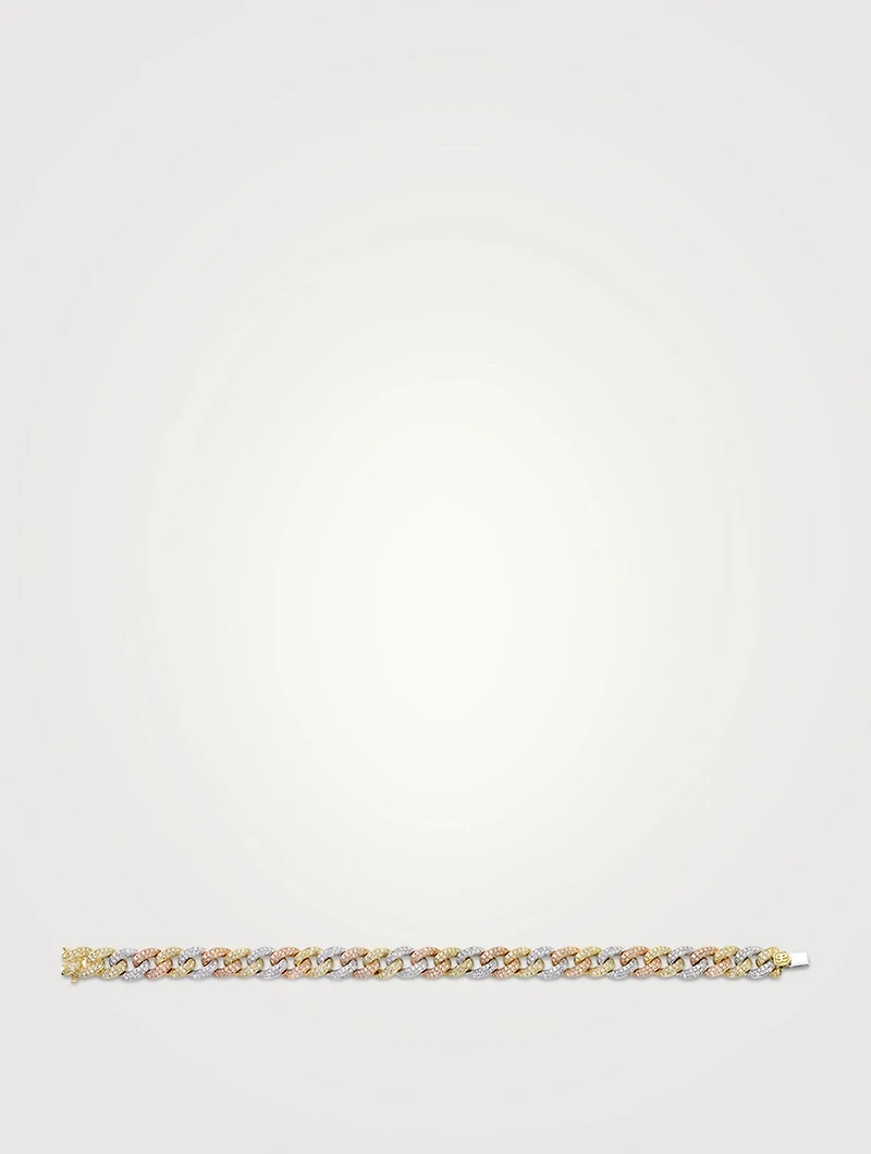 Small 14K Gold Pavé Diamond Link Bracelet