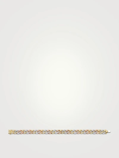 Small 14K Gold Pavé Diamond Link Bracelet