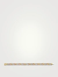 Small 14K Gold Pavé Diamond Link Bracelet