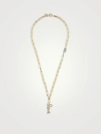 Medium 14K Gold Love Script Necklace With Diamonds