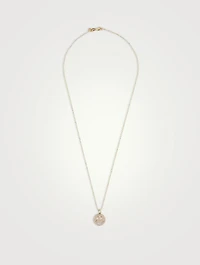 Medium 14K Gold Pavé Diamond Happy Face Necklace