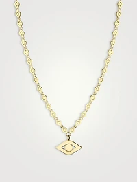 XL 14K Gold Evil Eye Link Necklace With Diamonds