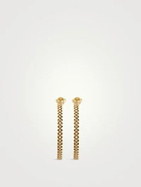 Large 14K Gold Marquise Evil Eye Hoop Earrings With Diamonds
